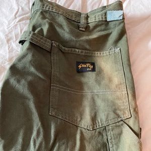 Vintage tie dyed green Stan Ray worker pants (Fred Segal, Sz 32)